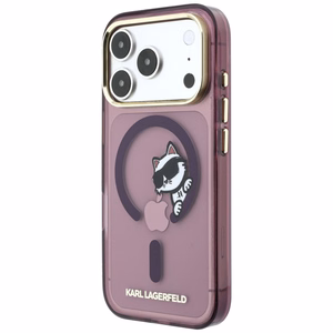 Karl Lagerfeld Peekaboo Logo -suojakuori laitteelle iPhone 18 Pro Max / 17 Pro Max, MagSafe-yhteensopiva – viininpunainen