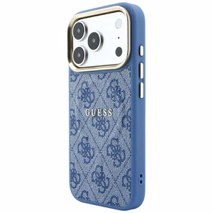 Guess Embossed 4G Classic MagSafe -suojakuori iPhone 17 Pro Max / 18 Pro Max -puhelimelle, sininen