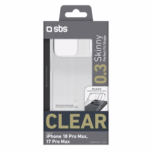 SBS Skinny suojakuori mallille iPhone 18 Pro Max / 17 Pro Max – läpinäkyvä