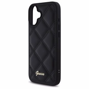 Guess Quilted Metal Logo Suojakuori iPhone 16 Plus:lle - musta