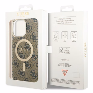 Guess IML 4G MagSafe Case for iPhone 15 Pro Max - Brown