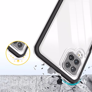 Kirkas 3in1 Kotelo Samsung Galaxy A22 4G Frame Gel Cover Musta