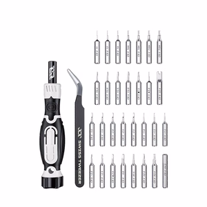 JAKEMY JM-8189A 32in1 ruuvitaltta tarkkuuspinsetteillä (musta)