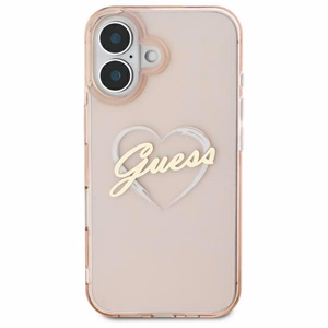 Guess IML Heart kotelo iPhone 16 - pinkki