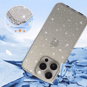 Crystal Glitter Suojakuori iPhone 15 Pro Max:lle - hopeinen