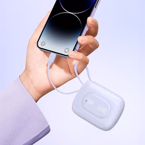 Dudao K32 22.5W 10000mAh Varavirtalähde Sisäänrakennetulla USB-C / Lightning Kaapelilla - Violetti