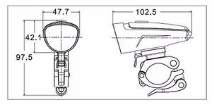 Bicycle Front Light 30lux, LED, 3xAAA battery, IPX5