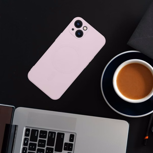 Silikoninen Mag Cover-suojakuori mallille iPhone 17 Pro / 18 Pro, MagSafe-yhteensopiva suurella kamera-aukolla – vaaleanpunainen