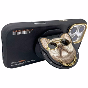 Nimmy Glasses Cool Dog MagSafe Suojakuori iPhone 16 Pro:lle - musta