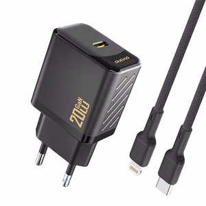 Dudao A26LEU PD 20W GaN USB-C seinälaturi USB-C - Lightning kaapelilla - musta