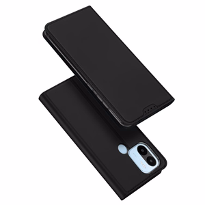 Dux Ducis Skin Pro suojakuori Xiaomi Redmi A1+:lle läppäsuojus korttilokerolla lompakko jalusta musta