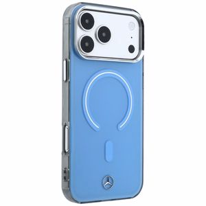 Mercedes Double Layer Iconic Logo -suojakuori laitteelle iPhone 18 Pro Max / 17 Pro Max, MagSafe-yhteensopiva – sininen