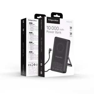 Kruger&Matz-varavirtalähde, 10000 mAh, Li-Polymer, QC ja PD, CCC-sertifioitu Aasian markkinoille