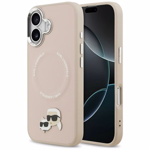 Karl Lagerfeld Karl & Choupette Pins MagSafe -kuori iPhone 17 Pro - pinkki