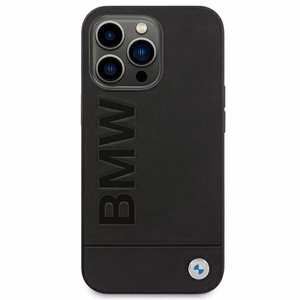 Kotelo BMW BMHCP14XSLLBK iPhone 14 Pro Max 6.7 "musta / musta Nahka Leimasin
