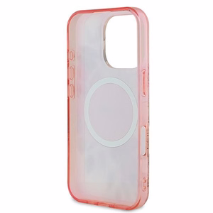Guess IML Flower ja Tonal Circle MagSafe iPhone 16 Pro Max Suojakuori - Vaaleanpunainen