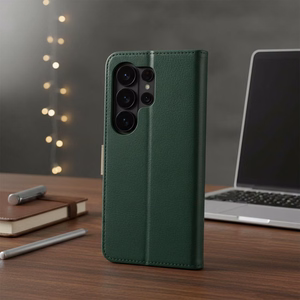 Vihreä ja kullanvärinen Split Book -läppäkotelo Motorola Moto G17 Power -puhelimelle