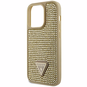 Guess GUHCP14LHDGTPD iPhone 14 Pro 6.1 kultainen/kultainen kovakuori Rhinestone Triangle