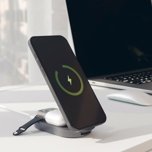 SBS 3-in-1 Foldable Wireless Charging Station QI2 MFI - Made for iPhone - Black