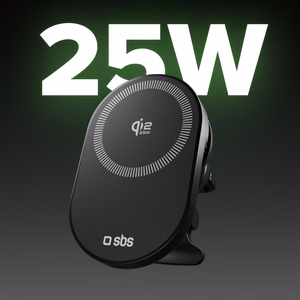 SBS Magnetic Holder with Qi2.2 25W Wireless Charger with Active Cooling - Black