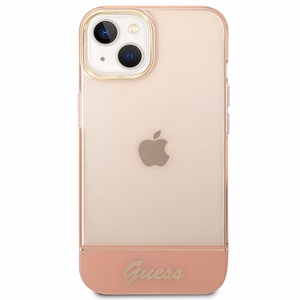 Guess GUHCP14MHGCOP iPhone 14 Plus 6.7 "vaaleanpunainen / vaaleanpunainen kovakotelo Läpikuultava