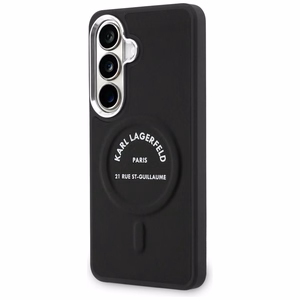 Karl Lagerfeld Embossed Ring RSG Logo MagSafe -suojakuori Samsung Galaxy S26+:lle - musta