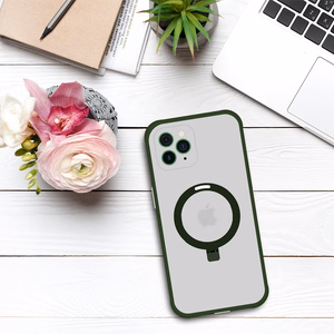 Tel Protect Magical Magsafe Stand Suojakuori iPhone 11 Pro Max:lle vihreä