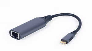 Gembird A-USB3C-LAN-01 kannettavan tietokoneen telakka/porttitoistin USB 3.2 Gen 1 (3.1 Gen 1) Type-C musta, harmaa