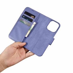 iCarer lompakko asia 2in1 kansi iPhone 14 Pro Anti-RFID Nahka Flip Case vaalea violetti (WMI14220726-LP)