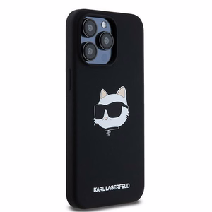 Karl Lagerfeld Silikoninen Choupette Head MagSafe Suojakuori iPhone 15 Pro:lle - musta