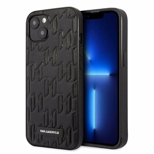 Karl Lagerfeld KLHCP13SMNMP1K iPhone 13 mini 5,4 "kovakotelo musta / musta Monogrammi plaketti