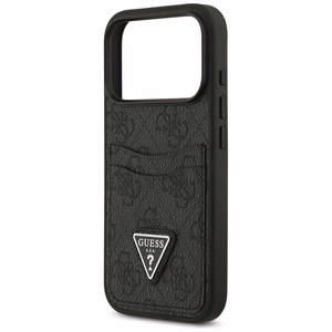 Guess 4G Double Card Triangle Suojakuori iPhone 17 Pro:lle musta