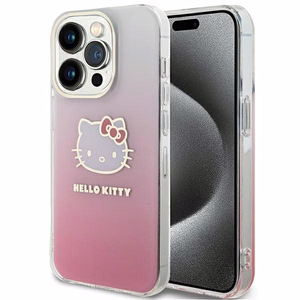 Hello Kitty IML Gradient Electrop Kitty Head Suojakuori iPhone 14 Pro:lle - vaaleanpunainen
