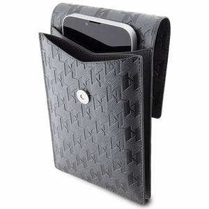 Karl Lagerfeld laukku KLWBSAKHPKG kotelo - hopea Saffiano Monogram Ikonik