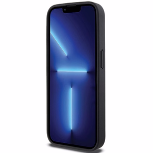 DKNY Nahkainen Painettu Pattern Metal Logo MagSafe Suojakuori iPhone 15 Pro Max:lle - Musta