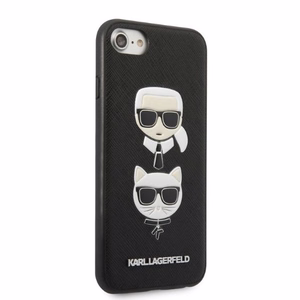 Karl Lagerfeld KLHCI8SAKICKCBK iPhone 7/8 / SE 2020 / SE 2022 black/black hardcase Saffiano Karl&Choupette Head
