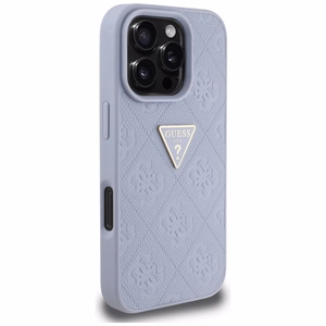 Guess Hardcase PU Grained Hot Stamp 4G Triangle Metal Suojakuori iPhone 16 Pro Max 6,9":lle - violetti