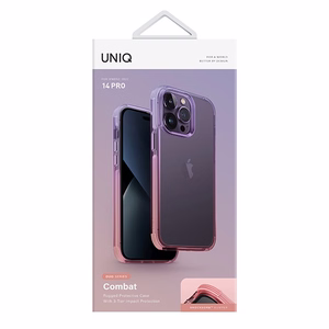 Uniq Combat Duo kotelo iPhone 14 Pro - liila ja vaaleanpunainen