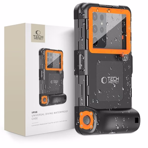 Tech-Protect IPX8 Universaali Sukellusvesitiivis Suojakuori musta/oranssi
