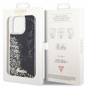 Guess GUHCP14XLCSGSGK iPhone 14 Pro Max 6.7" musta/musta hardcase Liquid Glitter Marble