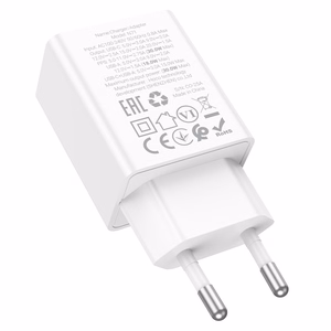 Charger Hoco N71 30W GaN USB-C/USB-A white