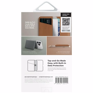 Uniq Lyden DS RFID-suojattu MagSafe-magneettikorttikotelo puhelimelle jalustalla – ruskea
