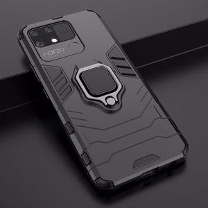 Ring Armor tough hybrid case cover + magnetic holder Realme Narzo 50A black