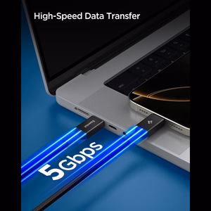 Spigen Essential EB10015CC USB-C / USB-C 100W 150cm Kaapeli - Musta