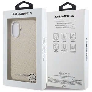 Karl Lagerfeld FW Stamped Karl MagSafe Suojakuori iPhone 16 - beige