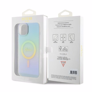 Guess GUHMP15MHITSQ iPhone 15 Plus 6,7 turkoosi/turkoosi kovakuori IML Iridescent MagSafe