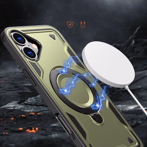 Hybrid Armor Trendy Suojakuori MagSafella iPhone 16:lle - Vihreä