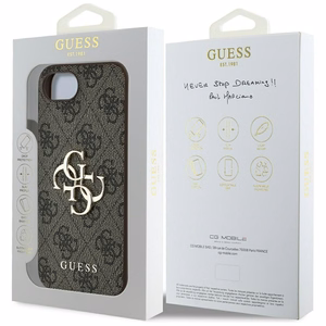 Guess Suojakuori iPhone 16e:lle (SE 4 2025) GUHCPSE44GMGBR (4G PU Big Logo) - Ruskea