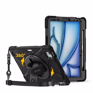 Crong Defender Plus -järeä suojakuori seuraaville malleille: iPad Air 11″ (M2/M3/M4, 2024–2026), iPad Air 10,9″ (4./5. sukupolvi) ja iPad Pro 11″ (2021/2022), musta