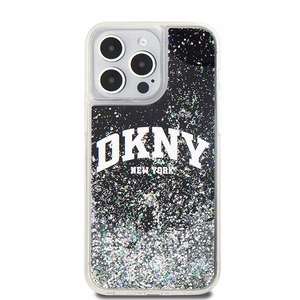 DKNY suojakuori iPhone 15 Pro Max 6,7' DKHCP15XLBNAEK musta HC nestemäiset kimalteet kaarilogolla